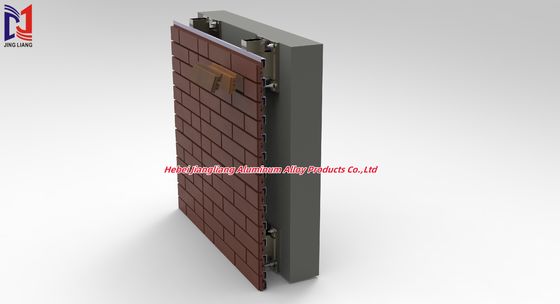 गुणवत्ता  Silver / Black Terracotta Brick Wall Support System Aluminum Construction फैक्टरी